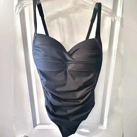 Bond-Eye Black Denim look One Piece Swimsuit-Size 8 - Picture 1 of 4